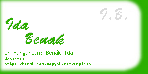 ida benak business card