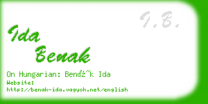 ida benak business card